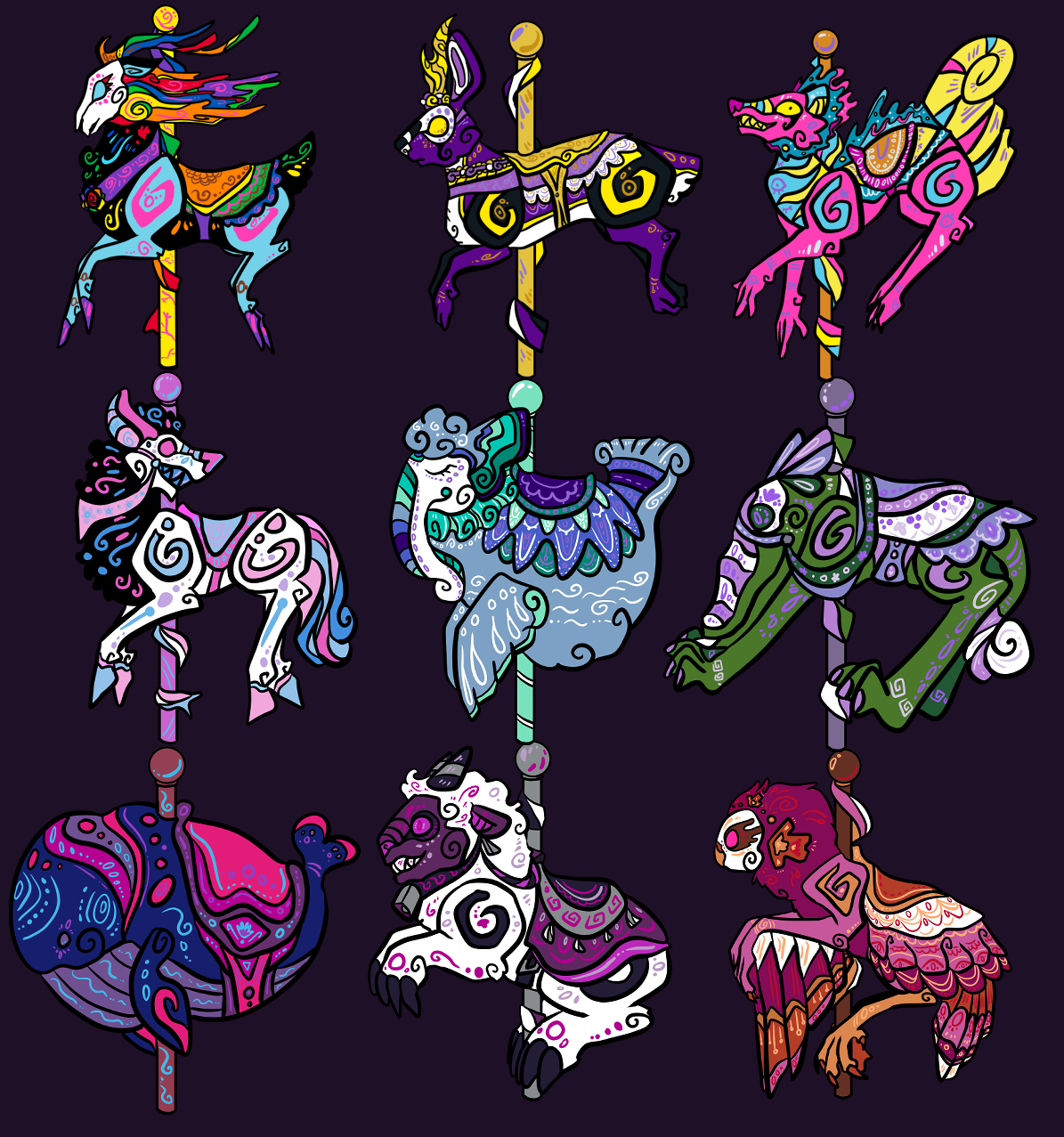 Cryptid carousel- pride flag edition Project Update: Pin designs ...