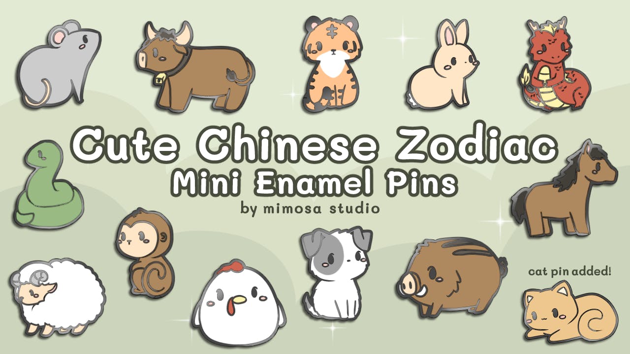 小林モー子ピンズ Cute Chinese Zodiac Mini Pins - BackerKit